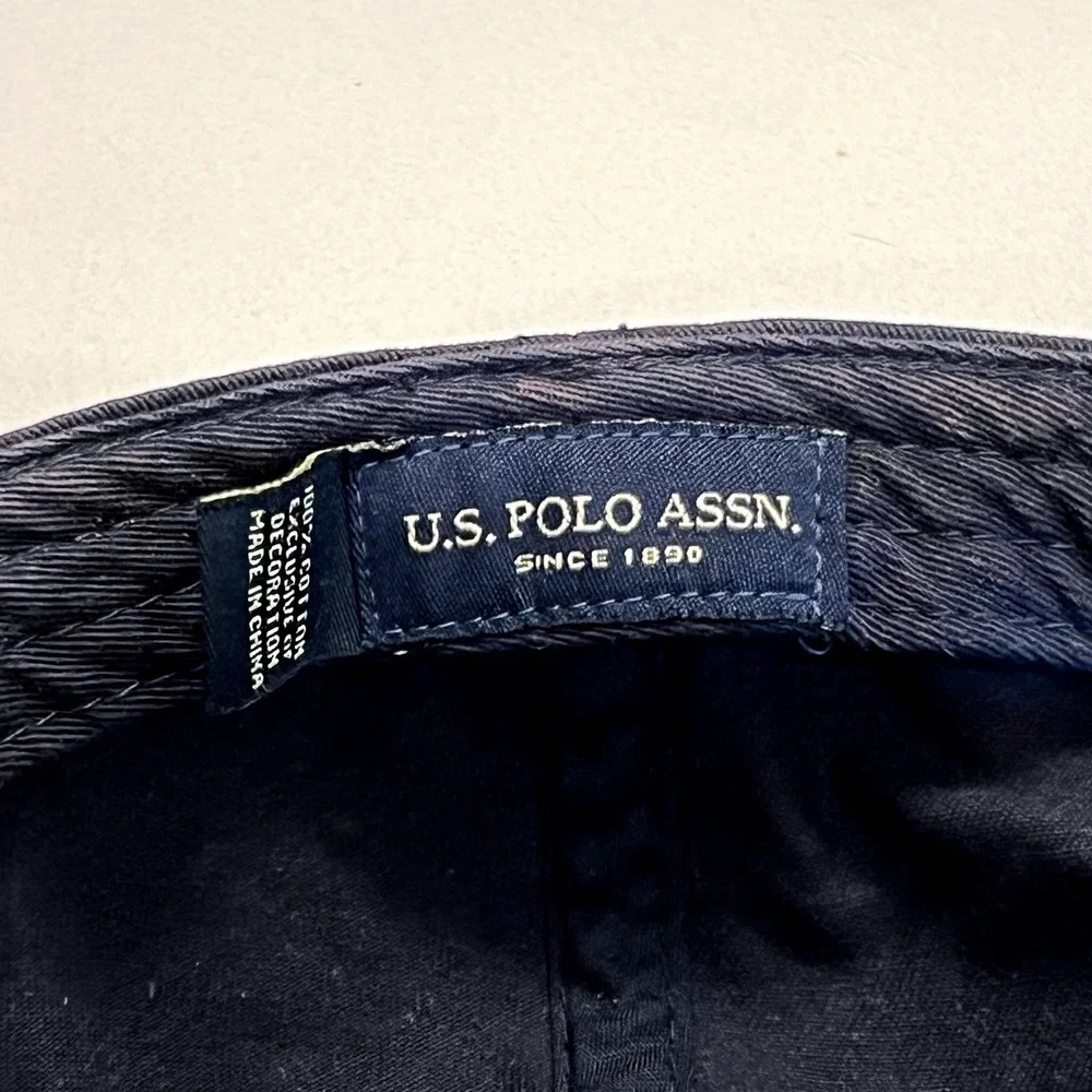 US Polo ASSN. Hat Cap Strap Back Leather Blue Red Cotton‎ Dad Embroidered Casual